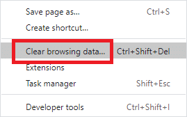 Click on clear browsing data