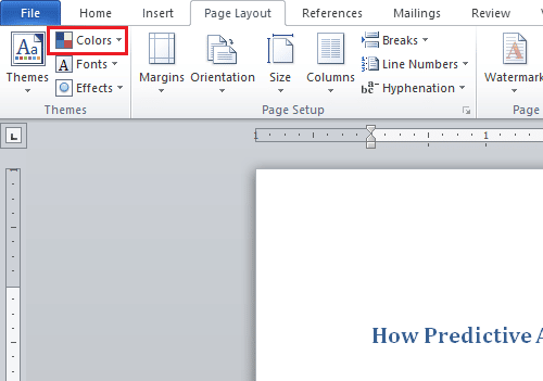 Click on colors | How to Change Background Color in Microsoft Word