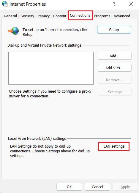 Click on Connections tab and select LAN settings. Fix Err Proxy Connection Failed Chrome Error