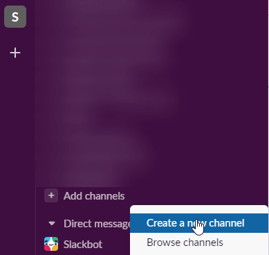 click on Create a new channel option. How to Create Slack Channel