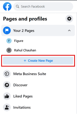 Click on Create New Page. | How to Add Another Facebook Account