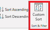 Click on Custom sort button 