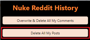 click on Delete All My Posts
