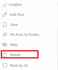 Click on Delete to delete your selected content
