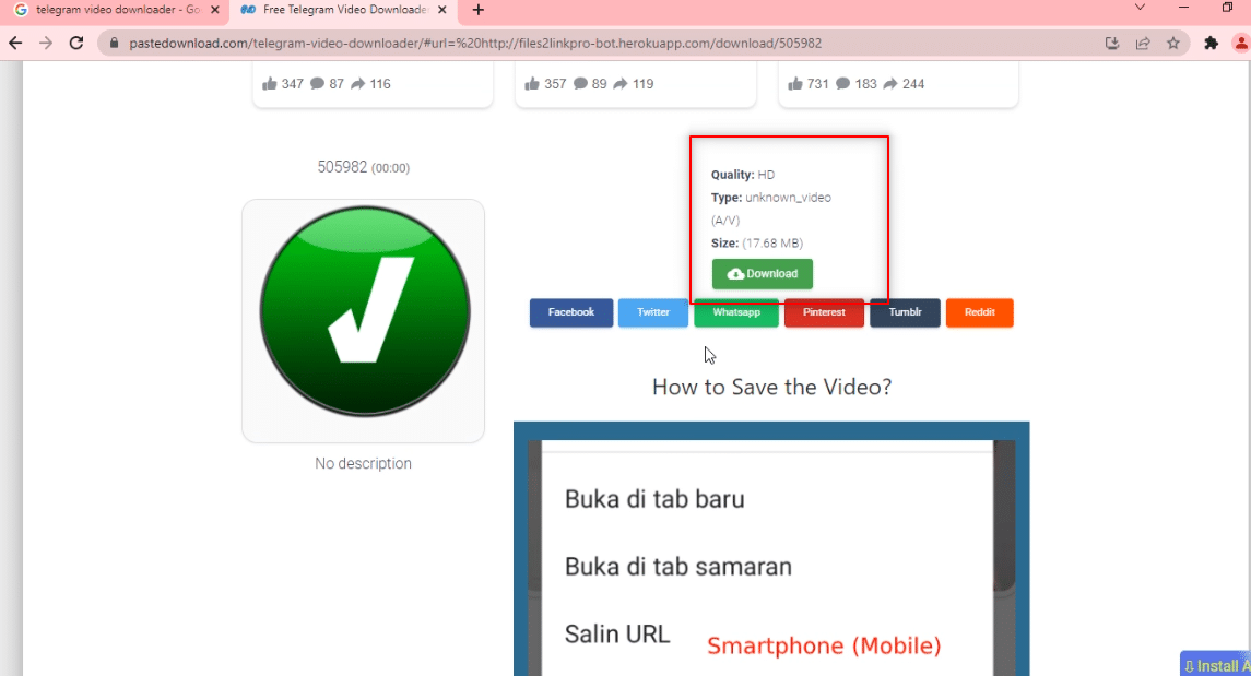 Click on Download button 