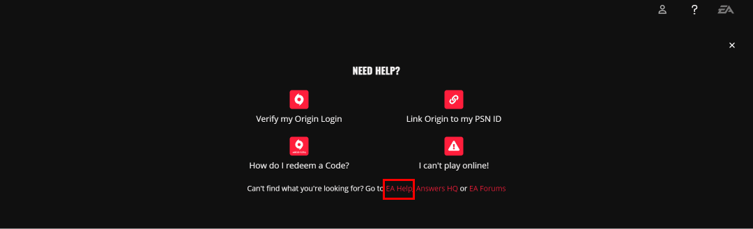 Click on EA help | How Do I Unlink EA Account from PS4