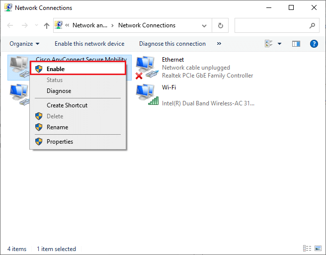 Click on Enable if the status is disabled. Fix WiFi Option Not Showing in Windows 10
