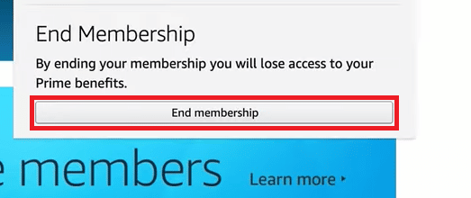Click on End membership