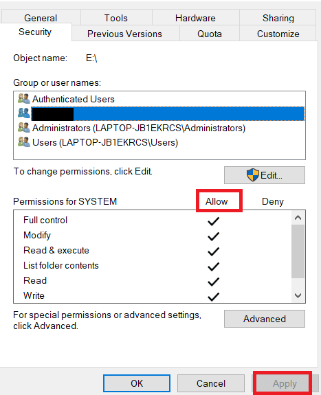 Click on Everyone and select all the boxes under Allow and click on Apply. Fix Installation Error OBS in Windows 10
