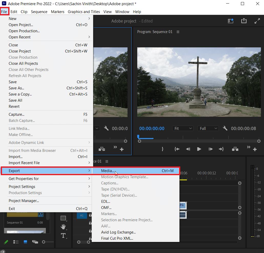 click on file and click on export then navigate to media. How Do I Fix Accelerated Renderer Error