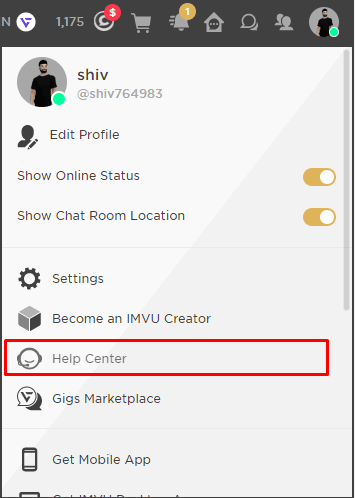 Click on Help Center, under your Account drop-down menu. 