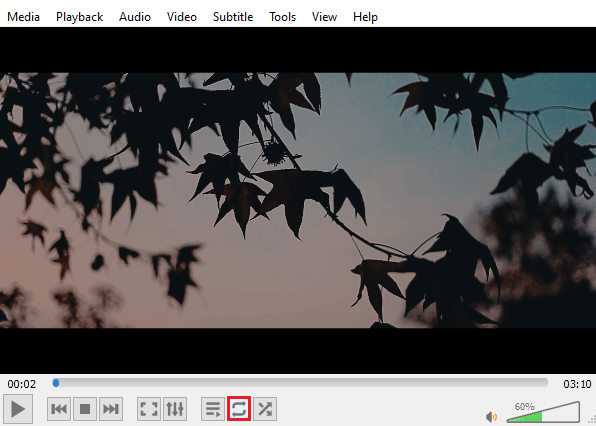Click on loop. How to Create VLC Loop Video