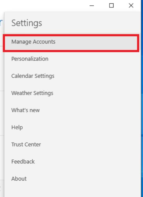 click on Manage Accounts. Fix Error Code 0x80070490 in Windows 10
