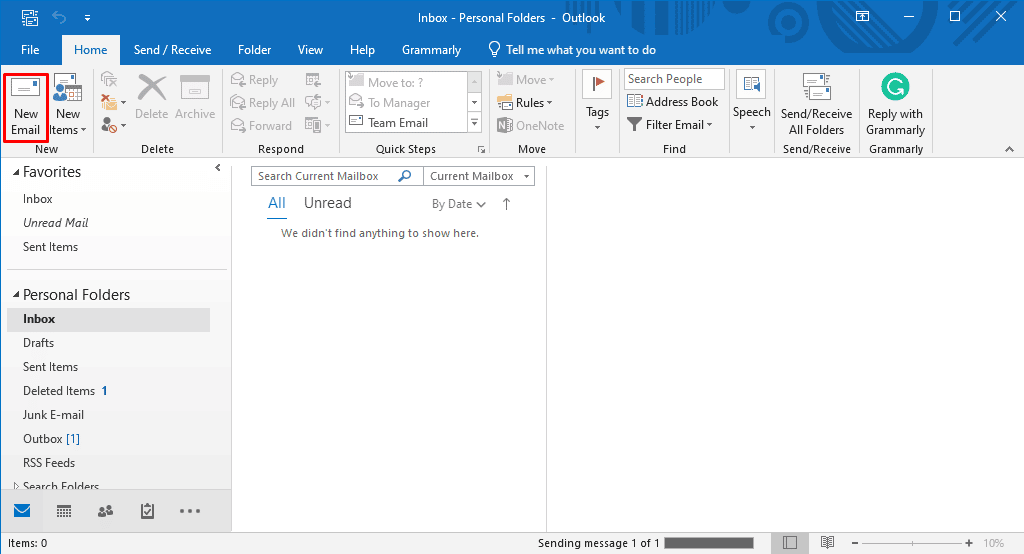click on New Email. Fix Signature Button Not Working in Outlook