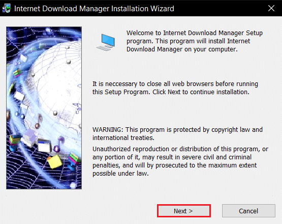 click on next button in internet download manager installation wizard