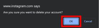 Click on Ok to confirm your deletion process.