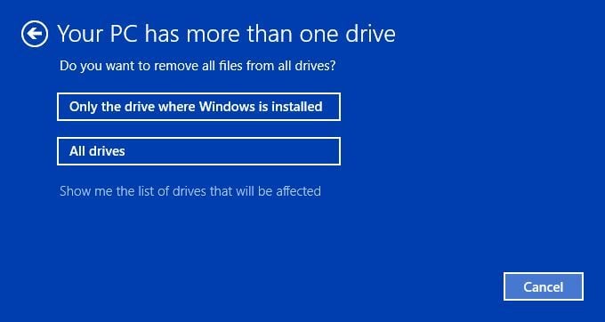 click on only the drive where Windows is installed