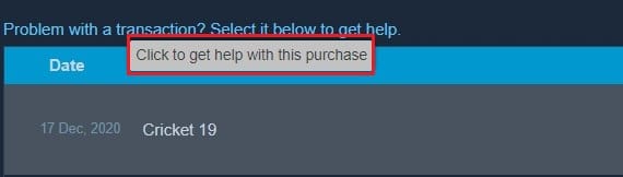 click on pending purchase to open further options | Fix Pending Transaction Steam Error