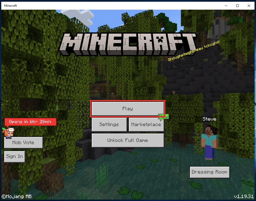 Spustelėkite Play. Kaip ištaisyti gabalų klaidas „Minecraft“.