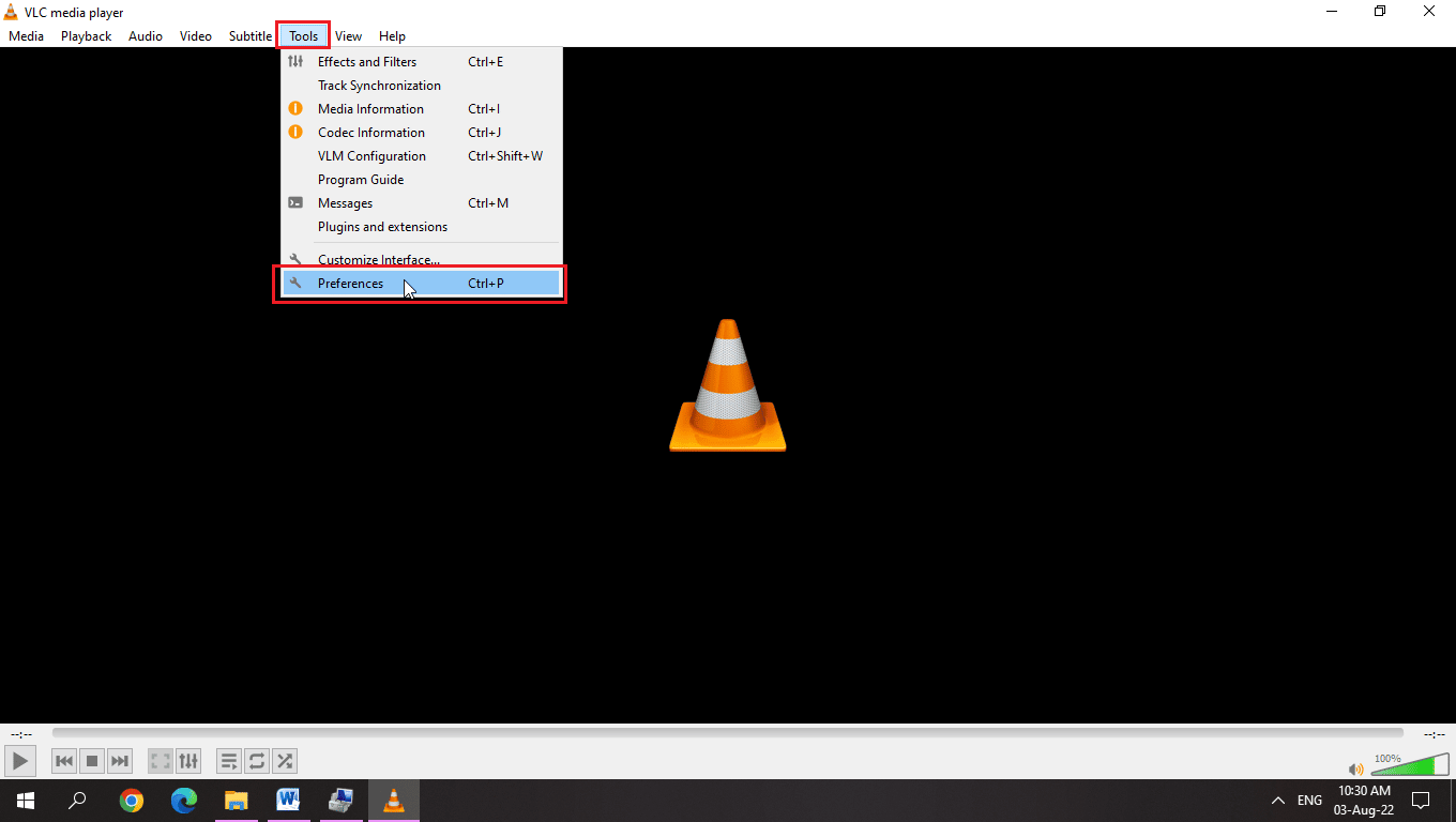 click on preferences. Fix VLC Hotkeys and Shortcuts Not Working