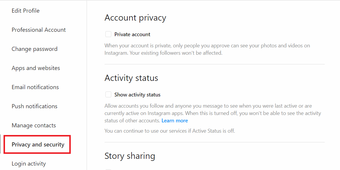 Click on Privacy and security