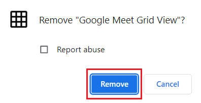 click on Remove on the confirmation popup
