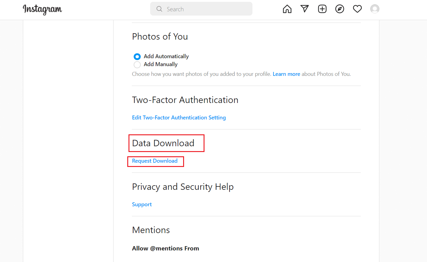 click on request download option in Data download section. How to Perform Instagram Message Recovery