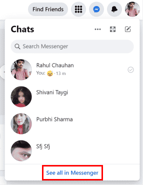 Click on See all in Messenger