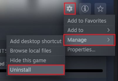 click on settings then manage then uninstall