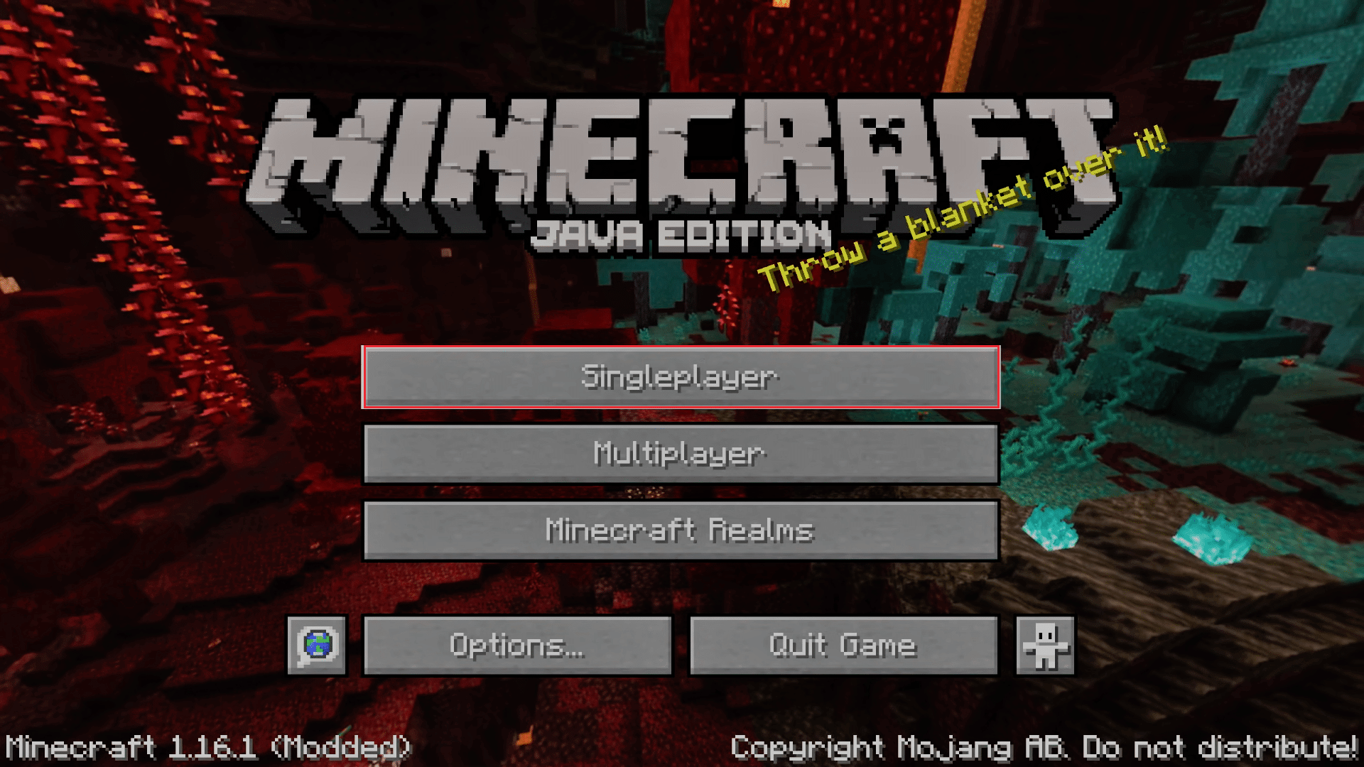 click on single player option in Minecraft