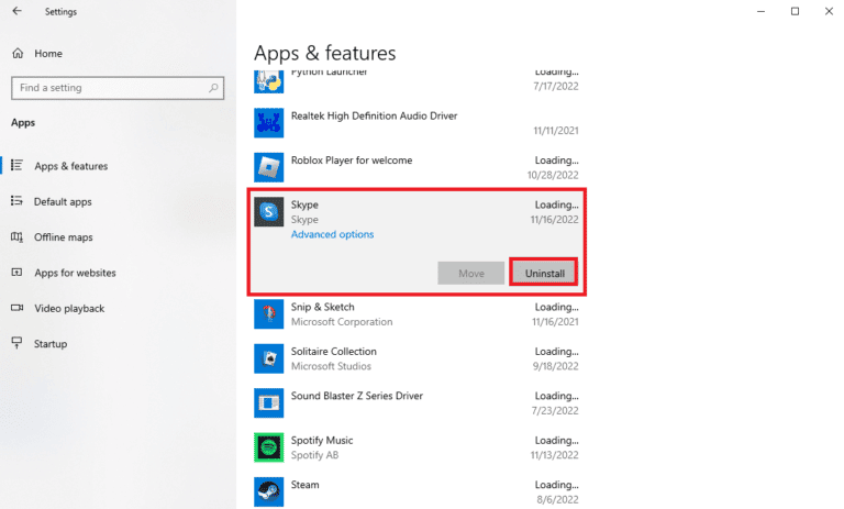 Click on Skype and select Uninstall. Fix Skype High CPU Usage in Windows 10