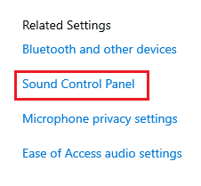 Click on Sound Control Panel 