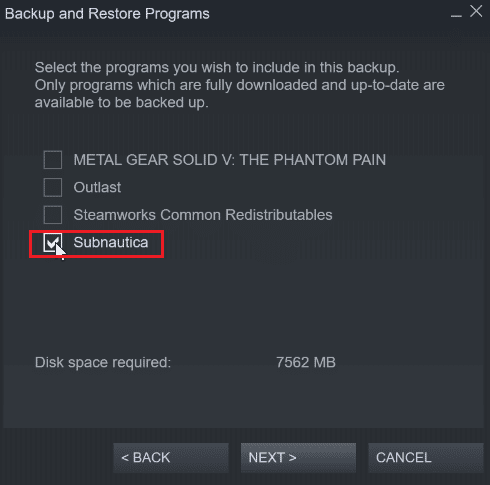 click on subnautica checkbox. How to Make Steam Delete Cloud Saves