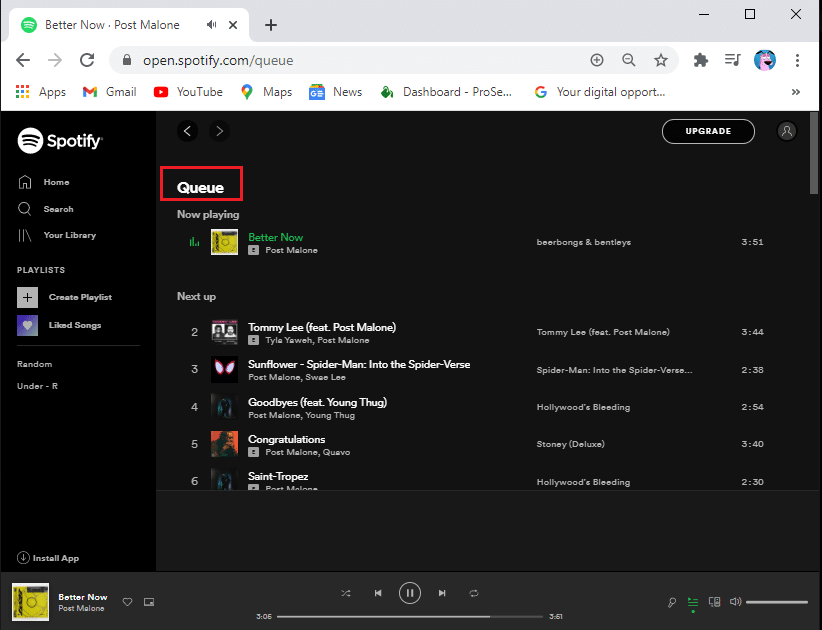 click on the Queue icon, you will see your Spotify Queue.  | How To Clear Queue In Spotify