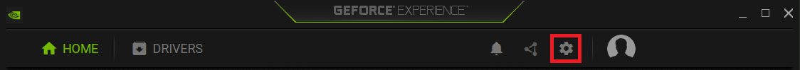 click on the Settings icon in the NVIDIA GeForce Experience app Windows 11
