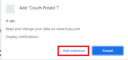 Click on the Add extension button