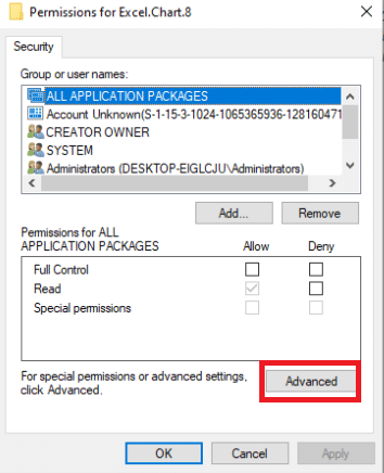 Click on the Advanced tab. Fix stdole32.tlb Error in Windows 10