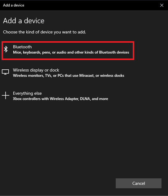 Click on the Bluetooth option. Ways for Connecting Droid Turbo to Windows PC