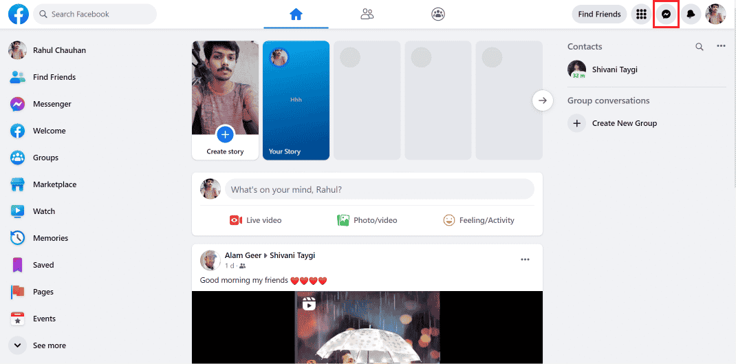 Click on the chat icon | block someone on Messenger without them knowing | vanish mode on Messenger