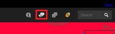 Click on the Chat menu icon from the top right corner