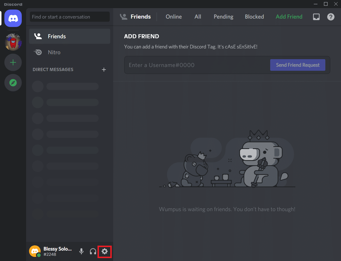 Click on the cogwheel icon to open Settings. Fix Discord running slow