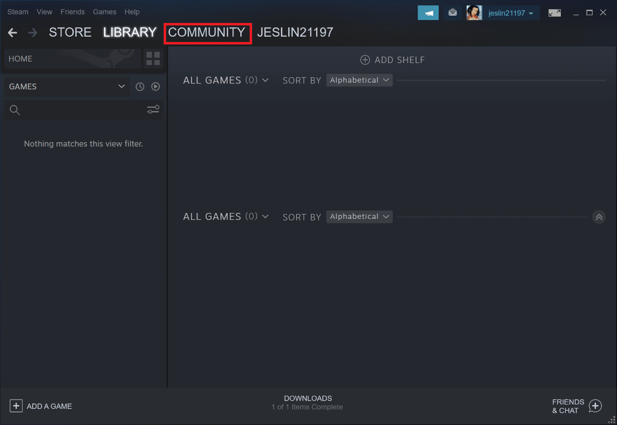 Click on the Community menu. Fix Steam Must be Running to Play This Game