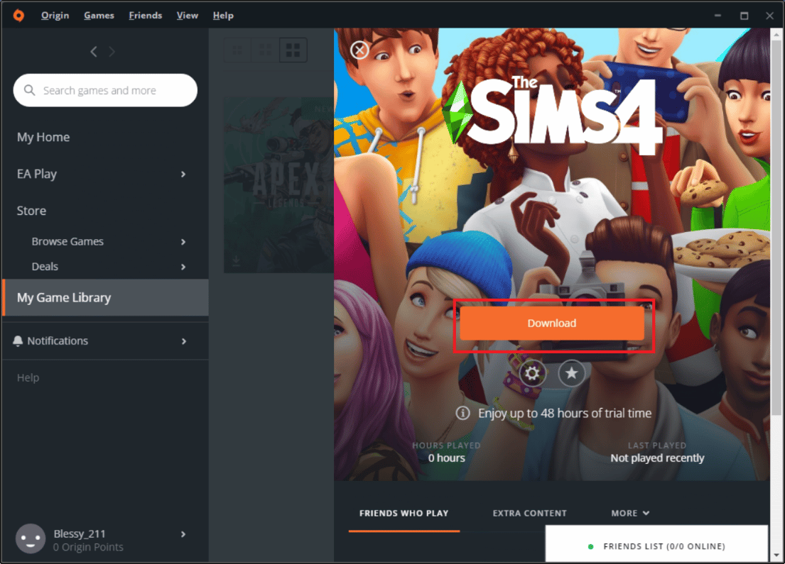 Click on the Download button to install the game