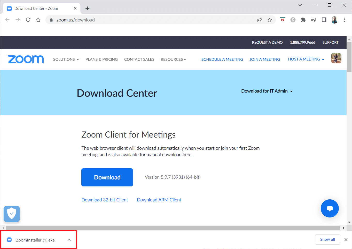 Click on the downloaded installer file at the bottom to download the app. Fix Zoom Error 1132 in Windows 10