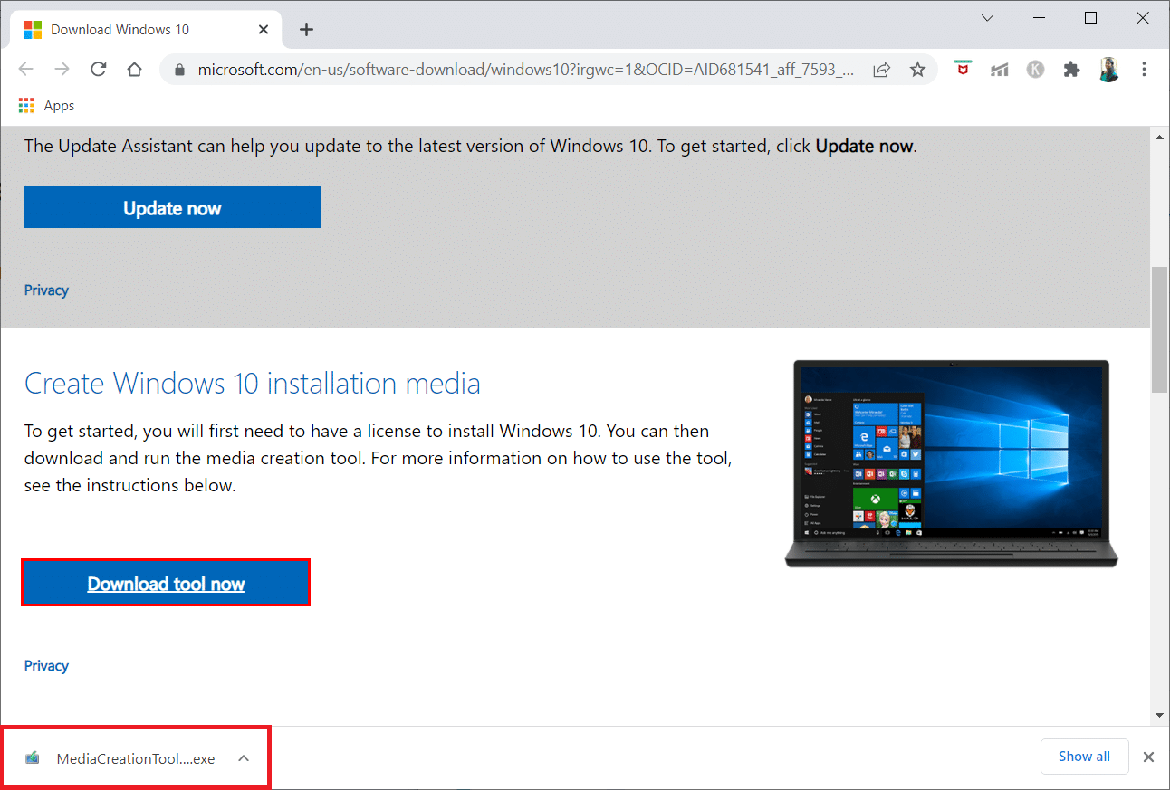 Klicken Sie unten auf die heruntergeladene Launcher-Datei. Beheben Sie den Windows 10-Fehler 0xc004f075