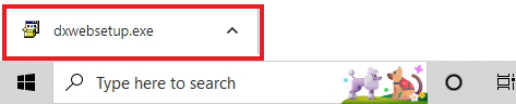 Click on the dxwebsetup.exe file
