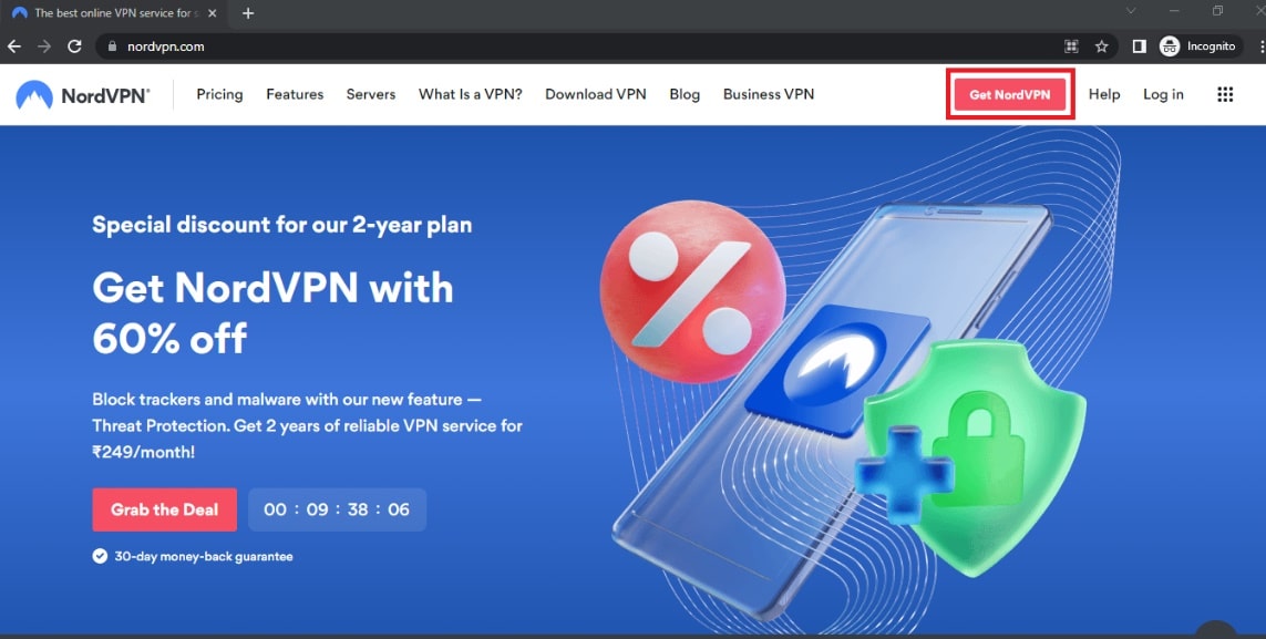 Click on the Get NordVPN button. How to Get NordVPN Account Free