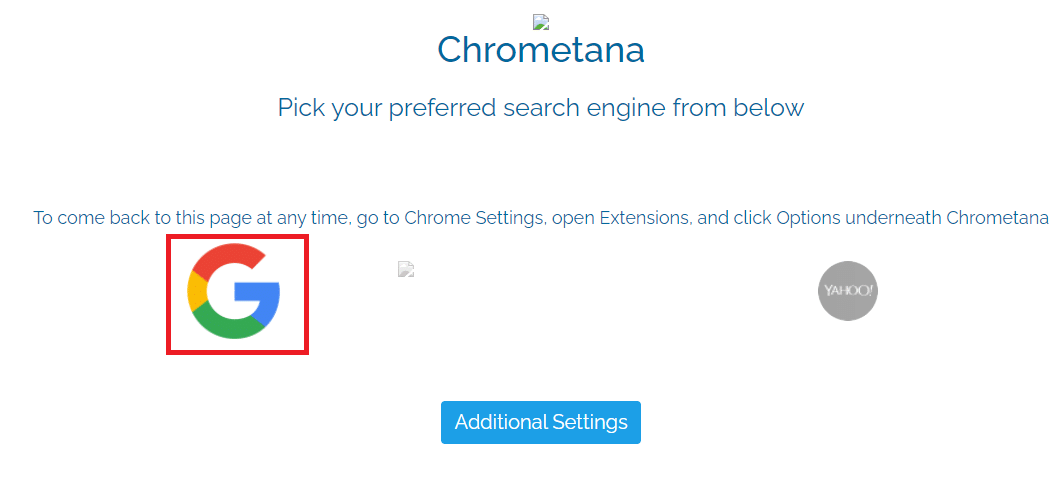 Click on the Google button. How to Force Cortana to Use Chrome
