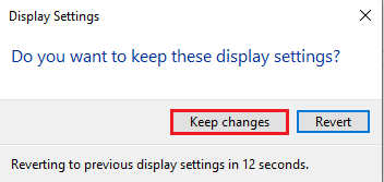 Click on the Keep changes button 