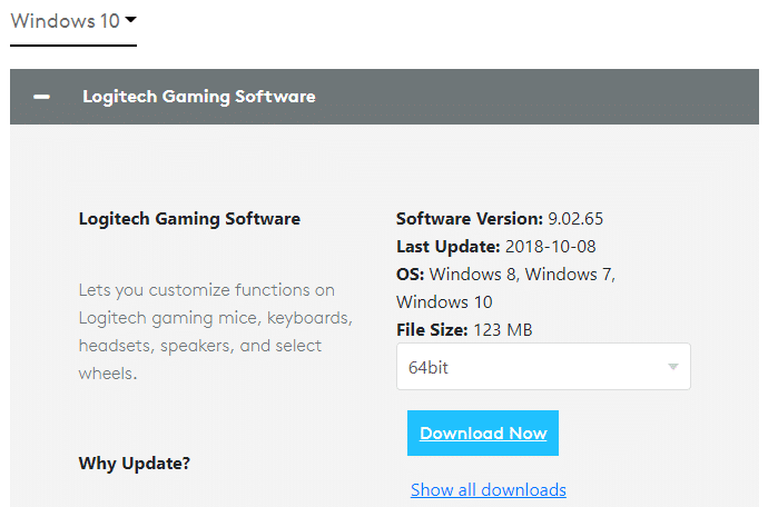 Click on the link attached here to install Logitech gaming software on your system.